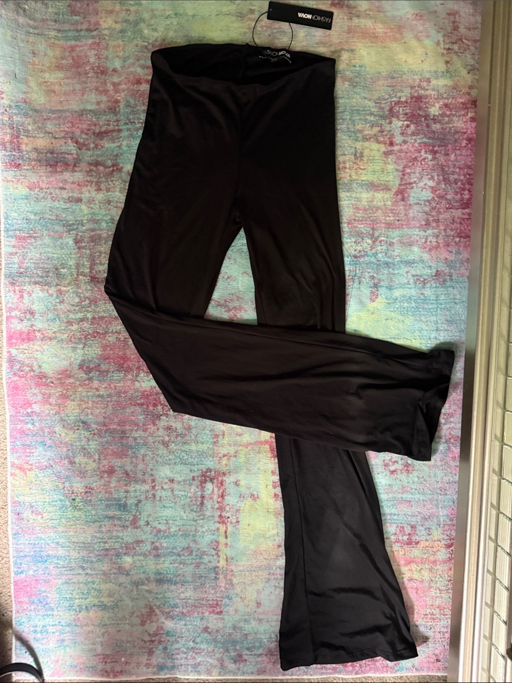 Fashion Nova Black Flared High-Rise Pants